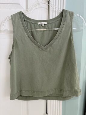 Z Supply Sage Green V-Neck Crop Tank